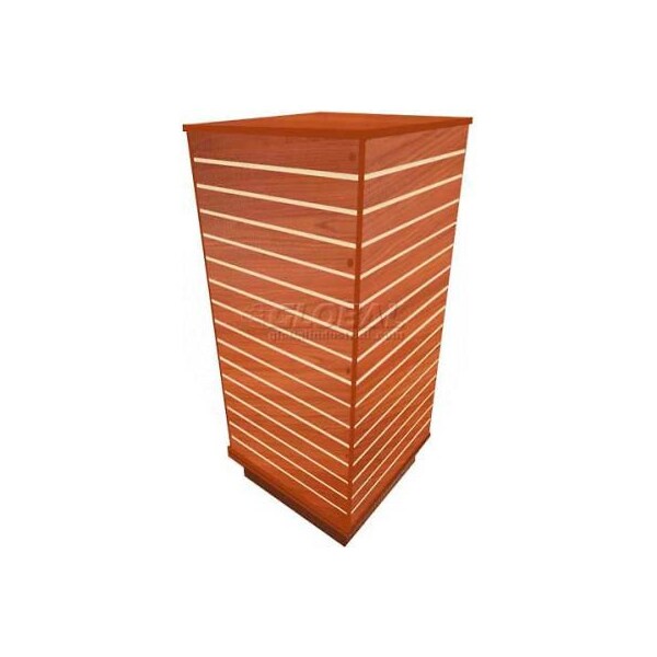 Windmill Slatwall Products Slatwall Cube Display FixtureCherry with Spinner Base and Casters